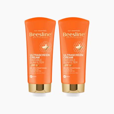 عرض واقي الشمس قطعة والثانية مجانًا Offer Beesline Ultrascreen Sunblock Spf 50 Invisible Cream 60ml- Buy 1 Geحماية فائقة من أشعة الشمس