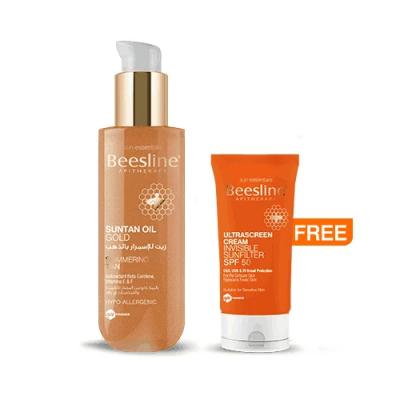 BEESLINE SUN TAN OIL+ULTRA SCREEN OFFER عرض زيت تسمير + واقي شمس مجاني